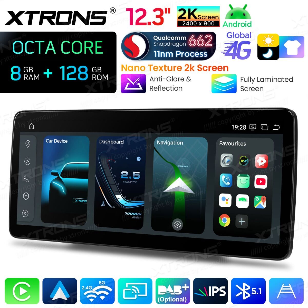 Autoradio Android da 12,3" per Mercedes-Benz Classe B | Apple CarPlay e Android Auto  QBMH2450M12BL