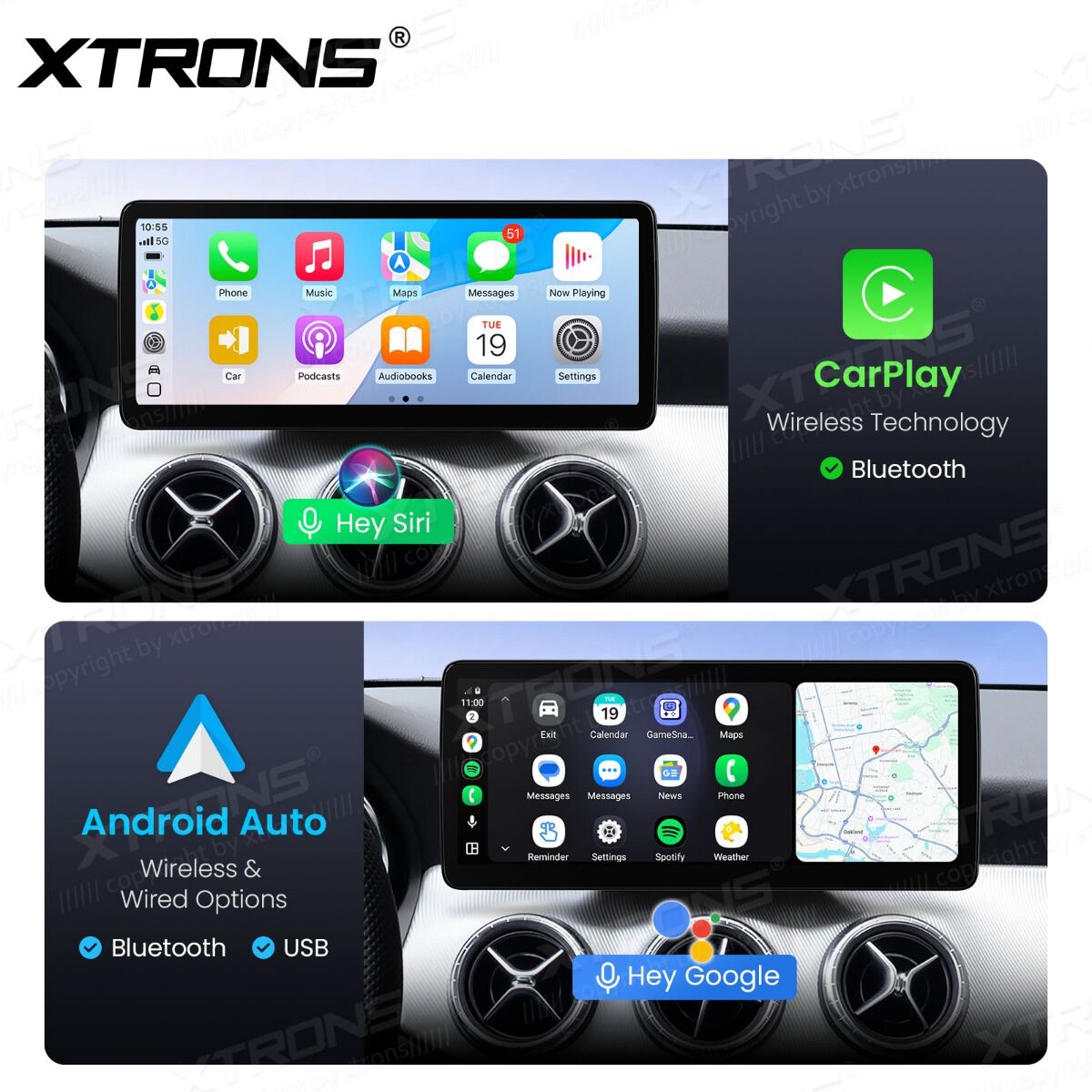 Autoradio Android da 12,3" per Mercedes-Benz Classe B | Apple CarPlay e Android Auto  QBMH2450M12BL