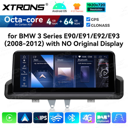 BMW E90/E91/E92/E93 senza monitor di serie  Octacore 4/64 GB 10.25'' Android OS 4G carplay android auto wireless QDB1090UNR
