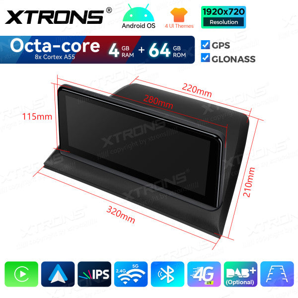 BMW X3 E83  2003 - 2011  CIC / NBT /SENZA MONITOR DI SERIE Android OS 10,25"  Octacore 4/64 GB WIFI GPS BT wireless CarPlay Android Auto 4G  QDB10X3UNL