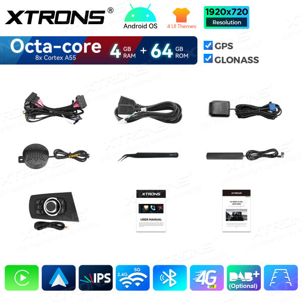 BMW X3 E83  2003 - 2011  CIC / NBT /SENZA MONITOR DI SERIE Android OS 10,25"  Octacore 4/64 GB WIFI GPS BT wireless CarPlay Android Auto 4G  QDB10X3UNL