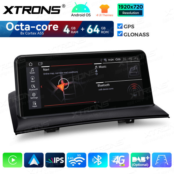 BMW X3 E83  2003 - 2011  CIC / NBT /SENZA MONITOR DI SERIE Android OS 10,25"  Octacore 4/64 GB WIFI GPS BT wireless CarPlay Android Auto 4G  QDB10X3UNL