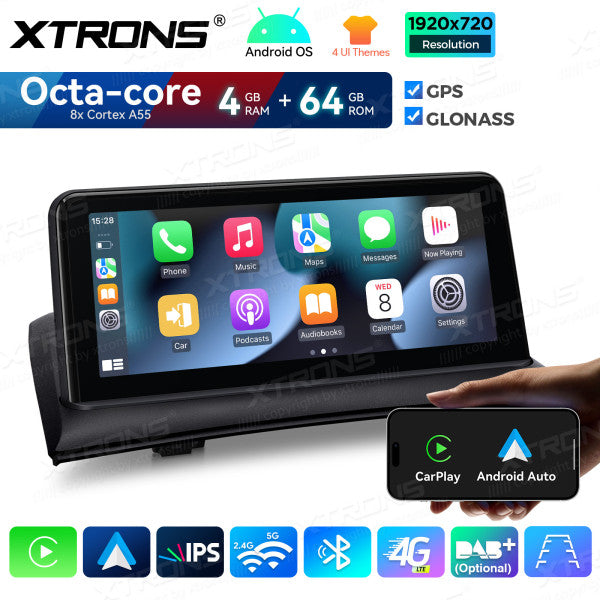 BMW X3 E83  2003 - 2011  CIC / NBT /SENZA MONITOR DI SERIE Android OS 10,25"  Octacore 4/64 GB WIFI GPS BT wireless CarPlay Android Auto 4G  QDB10X3UNL