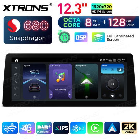 BMW 3 Series E90/91/92/93 M3 CCC/CIC 12.3'' Android 14 Octacore 8GB RAM +128GB  CarPlay Android Auto wireless DSP 4G QGB23CIB12E92