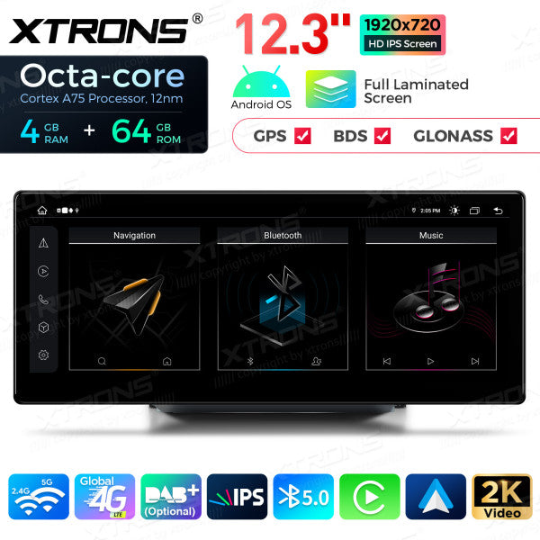 Audi A1 RMC / HN+R / HN+ 2010-2018  Android 13 4G 12,3 " Octa Core 4+64 GB  Carplay Android auto wireless QLA23A1