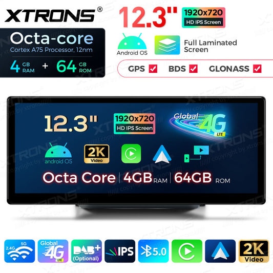 Audi A1 RMC / HN+R / HN+ 2010-2018  Android 13 4G 12,3 " Octa Core 4+64 GB  Carplay Android auto wireless QLA23A1