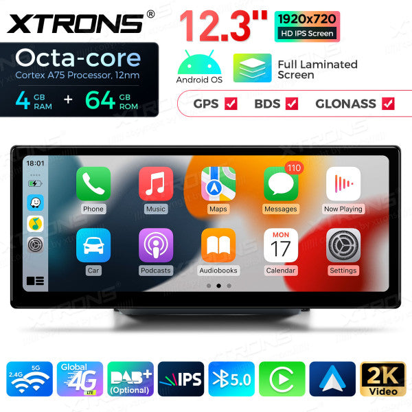 Audi A1 RMC / HN+R / HN+ 2010-2018  Android 13 4G 12,3 " Octa Core 4+64 GB  Carplay Android auto wireless QLA23A1