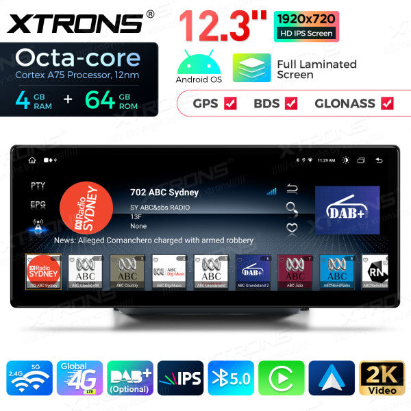 Audi A1 RMC / HN+R / HN+ 2010-2018  Android 13 4G 12,3 " Octa Core 4+64 GB  Carplay Android auto wireless QLA23A1