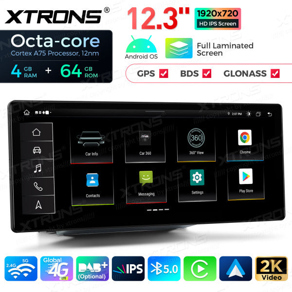 Audi A1 RMC / HN+R / HN+ 2010-2018  Android 13 4G 12,3 " Octa Core 4+64 GB  Carplay Android auto wireless QLA23A1