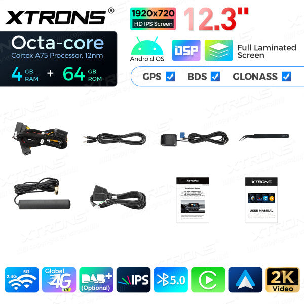 BMW X1 E84 CIC System 12.3'' Android 14 Octacore 4-64 GB HD IPS Car Multimedia Player  Global 4G CarPlay Android Auto DSP QLB22CIB12X1