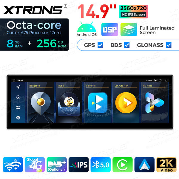 BMW 3 Series E90/91/92/93/ M3 CCC 14.9'' Android 14 8 Core 8GB RAM +256 GB Car Radio 4G LTE CarPlay Android Auto DSP  QLBX4492CC3