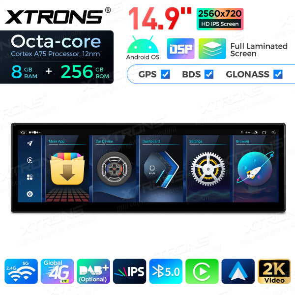 BMW 3 Series E90/91/92/93/ M3 CCC 14.9'' Android 14 8 Core 8GB RAM +256 GB Car Radio 4G LTE CarPlay Android Auto DSP  QLBX4492CC3