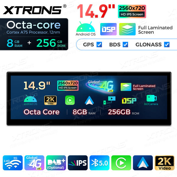BMW 3 Series E90/91/92/93/ M3 CCC 14.9'' Android 14 8 Core 8GB RAM +256 GB Car Radio 4G LTE CarPlay Android Auto DSP  QLBX4492CC3
