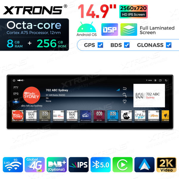 BMW 3 Series E90/91/92/93/ M3 CCC 14.9'' Android 14 8 Core 8GB RAM +256 GB Car Radio 4G LTE CarPlay Android Auto DSP  QLBX4492CC3