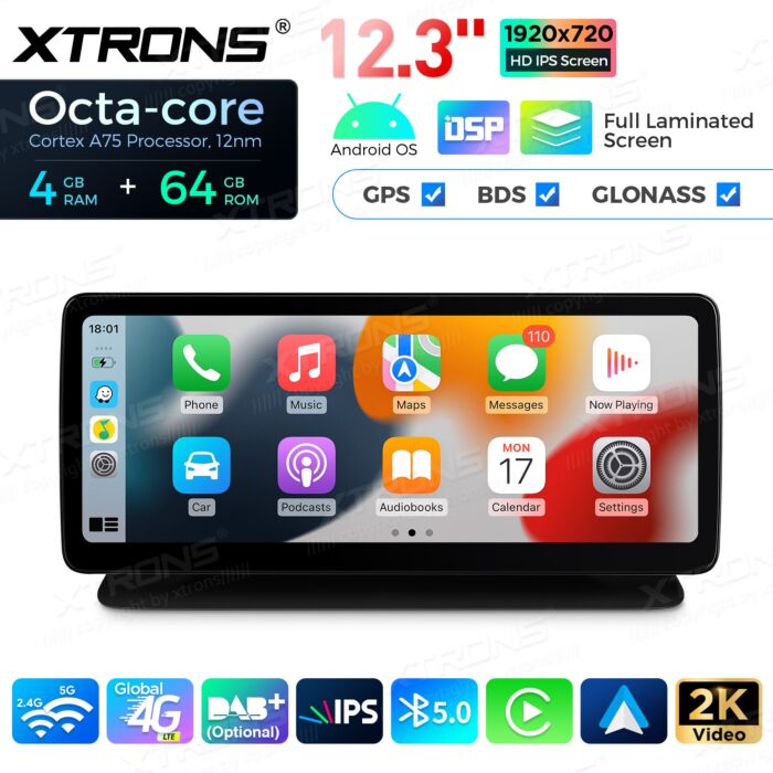 Autoradio Android da 12,3" per vari modelli Mercedes-Benz | Apple CarPlay e Android Auto | QLM2240M12CLS