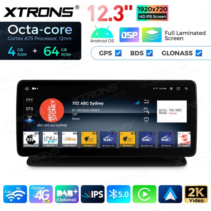 Autoradio Android da 12,3" per vari modelli Mercedes-Benz | Apple CarPlay e Android Auto | QLM2240M12CLS