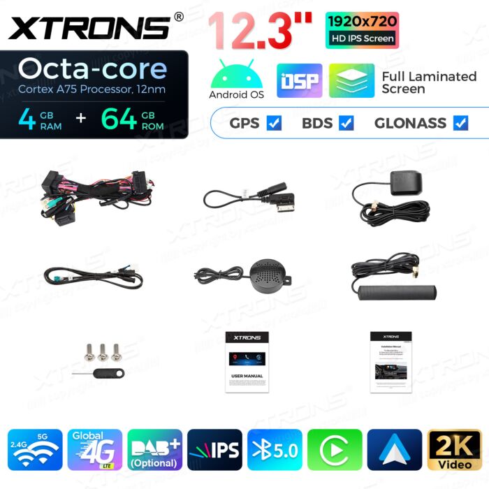 Autoradio Android da 12,3" per Mercedes-Benz Classe E | Apple CarPlay e Android Auto QLM2240M12EL