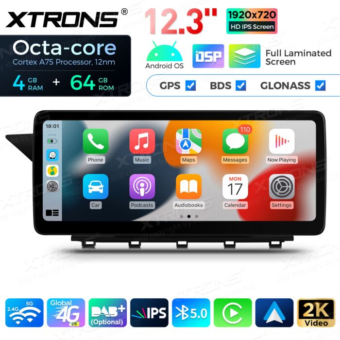 Autoradio Android da 12,3" per Mercedes-Benz Classe GLK | Apple CarPlay e Android Auto QLM2240M12GLK40L