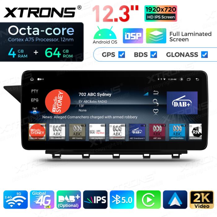 Autoradio Android da 12,3" per Mercedes-Benz Classe GLK | Apple CarPlay e Android Auto QBMH2450M12BL