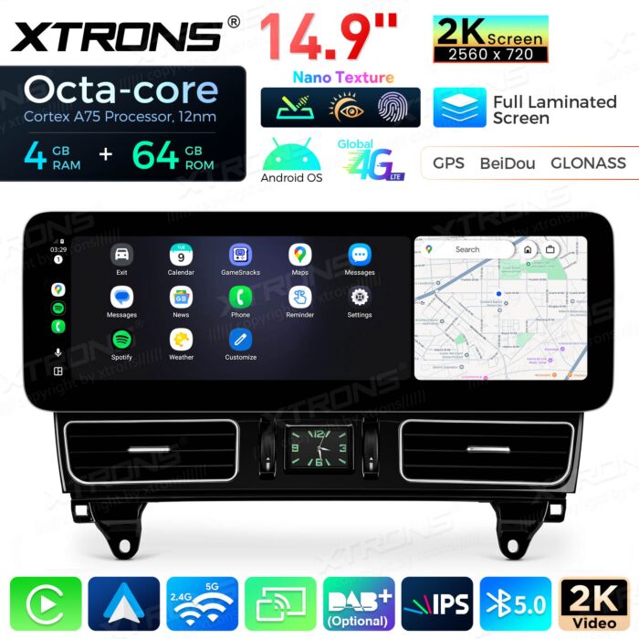 Autoradio Android da 14,9" con schermo Nano Texture 2K per Mercedes-Benz Classe M/Classe GL | Apple CarPlay e Android Auto | QLM4245MLS