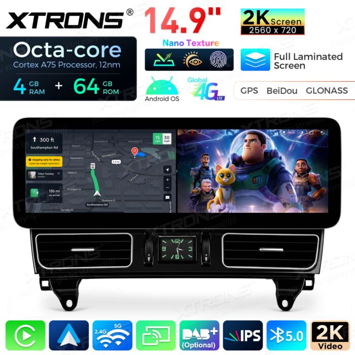 Autoradio Android da 14,9" con schermo Nano Texture 2K per Mercedes-Benz Classe M/Classe GL | Apple CarPlay e Android Auto | QLM4245MLS