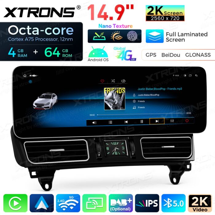 Autoradio Android da 14,9" con schermo Nano Texture 2K per Mercedes-Benz Classe M/Classe GL | Apple CarPlay e Android Auto | QLM4245MLS