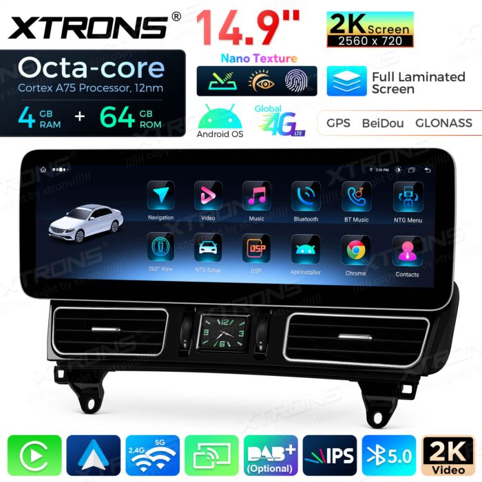 Autoradio Android da 14,9" con schermo Nano Texture 2K per Mercedes-Benz Classe M/Classe GL | Apple CarPlay e Android Auto | QLM4245MLS