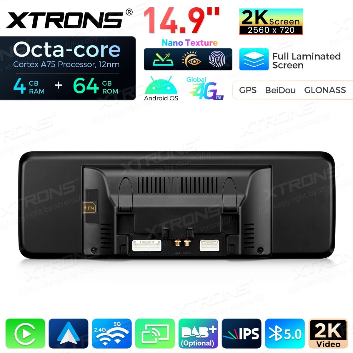 Mercedes-Benz Classe GLE W166/GLS - Classe X166 NTG 5.0/5.1/5.2  Android OS  14,9" Octa Core 4+64GB con schermo 2K  Carplay Android auto wireless Gps Wifi BT  4G QLM4450GLE