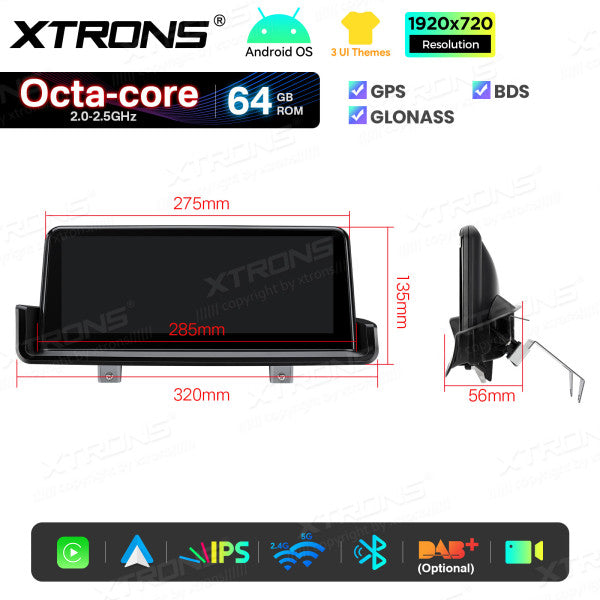 BMW E90/E91/E92/E93 SENZA MONITOR DI SERIE Octacore 2GB/64 GB 10.25'' Android OS 4G carplay android auto wireless  QTB1090UNL