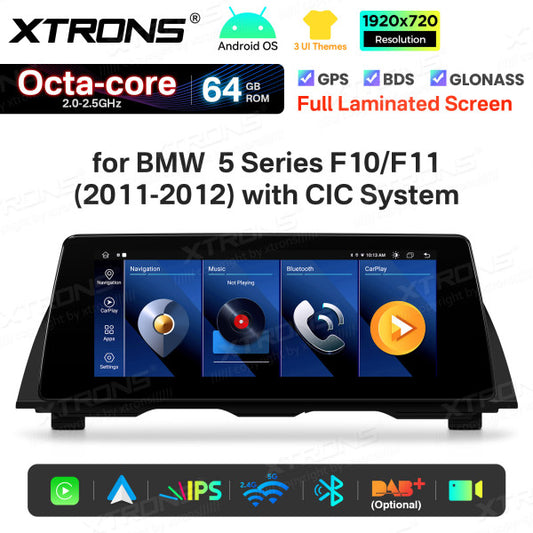 BMW 5 Series F10/ F11 CIC/ NBT 10,25'' Android OS Car Radio 8 Core 2+64GB with 4G LTE CarPlay Android Auto DSP QTB10FVCI
