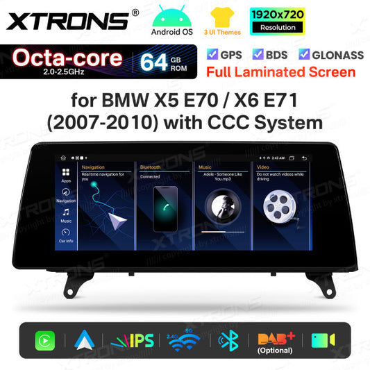 BMW X5 E70 X6 E71 CCC/CIC 10,25'' Android OS  8 Core 2+64GB 4G LTE CarPlay Android Auto DSP  QTB10X5CCL