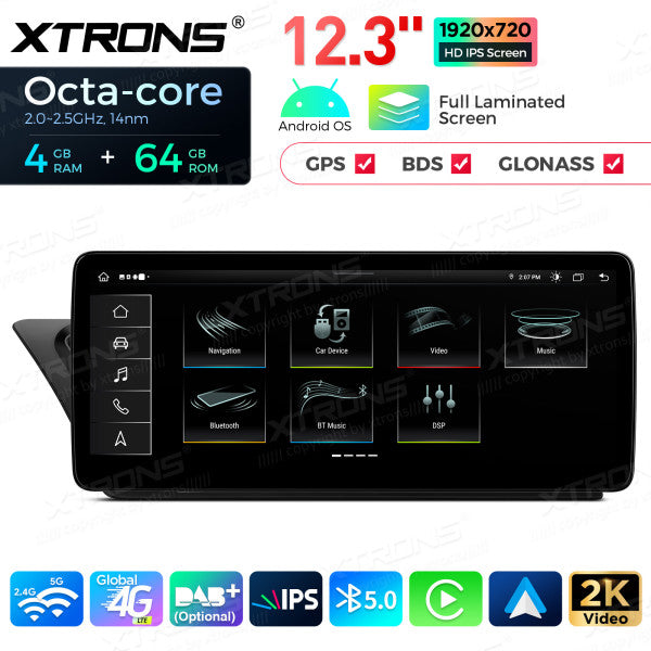 Audi A4 / A5 (2008-2016) 12,3" 4/64 gb octacore Carplay Android auto wireless wifi bt gps QLA22UCA12A4L