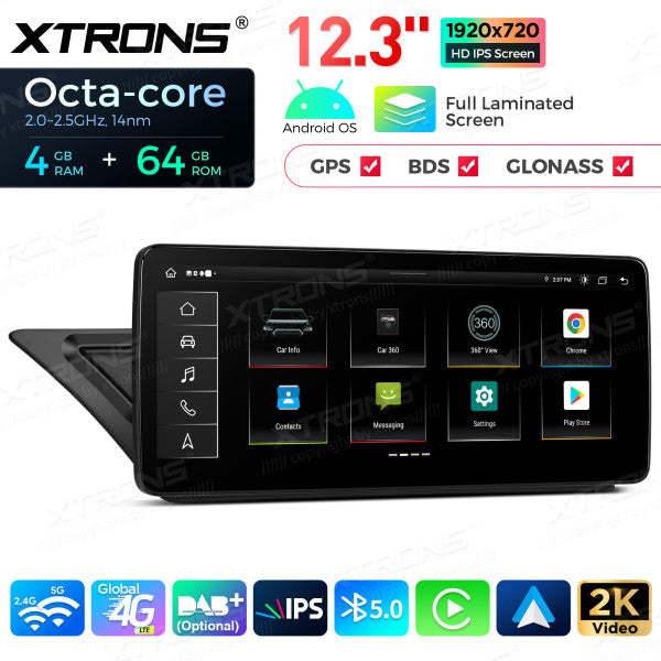 Audi A4 / A5 (2008-2016) 12,3" 4/64 gb octacore Carplay Android auto wireless wifi bt gps QLA22UCA12A4L